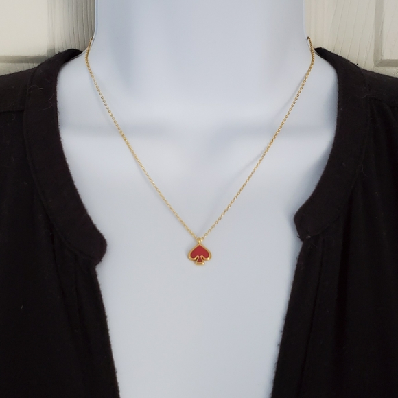 NWT Kate Spade Coral Enamel Pendant Neckla… - Picture 3 of 5